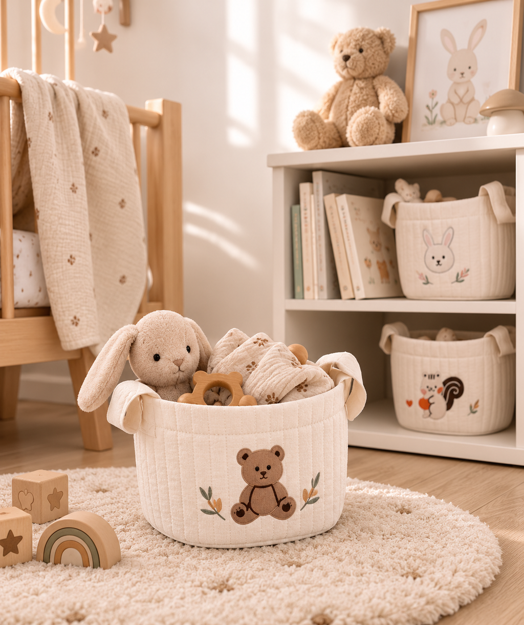 Panier de Rangement Bébé en Coton