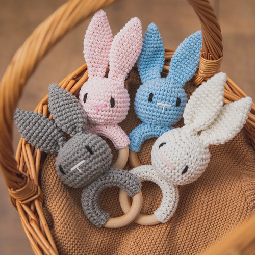 Hochet Bébé en Bois & Crochet