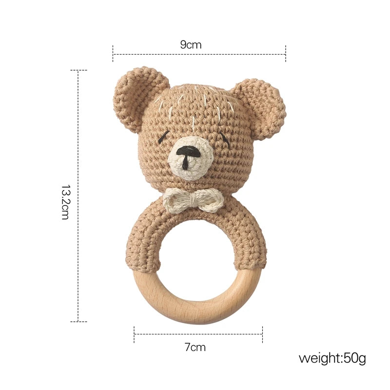 Hochet Bébé en Bois & Crochet