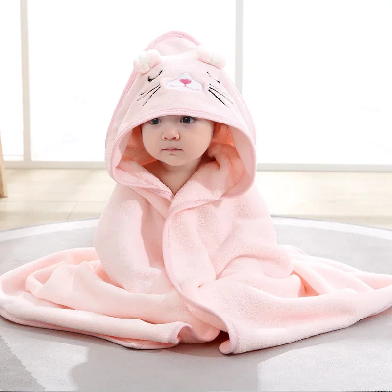 Cape de bain à capuche bébé