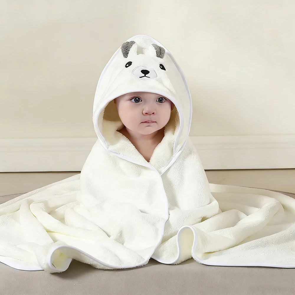 Cape de bain à capuche bébé