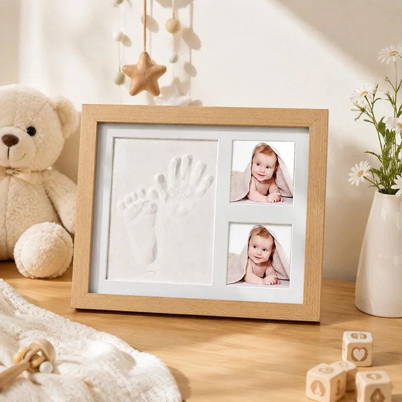 Cadre Souvenir Naissance – Empreintes de Pieds & Photos de Bébé