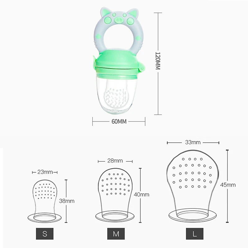 Grignoteuse Bébé en Silicone Tétine à Fruits & Aliments