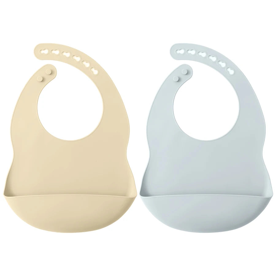 Bavoir bébé en silicone avec récupérateur