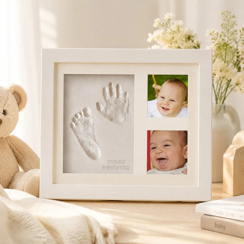 Cadre Souvenir Naissance – Empreintes de Pieds & Photos de Bébé