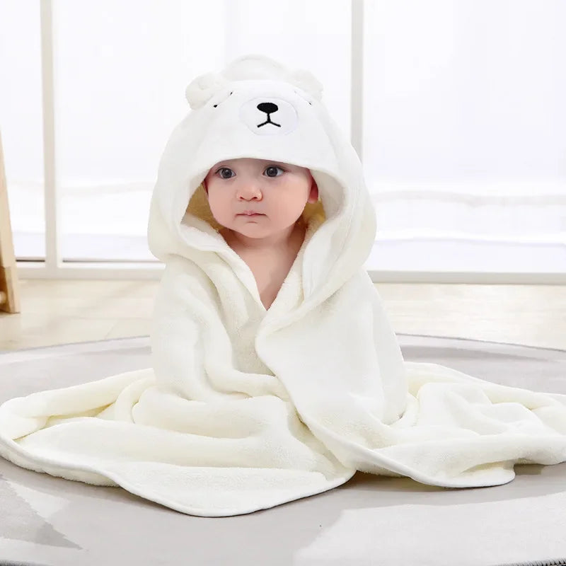 Cape de bain à capuche bébé