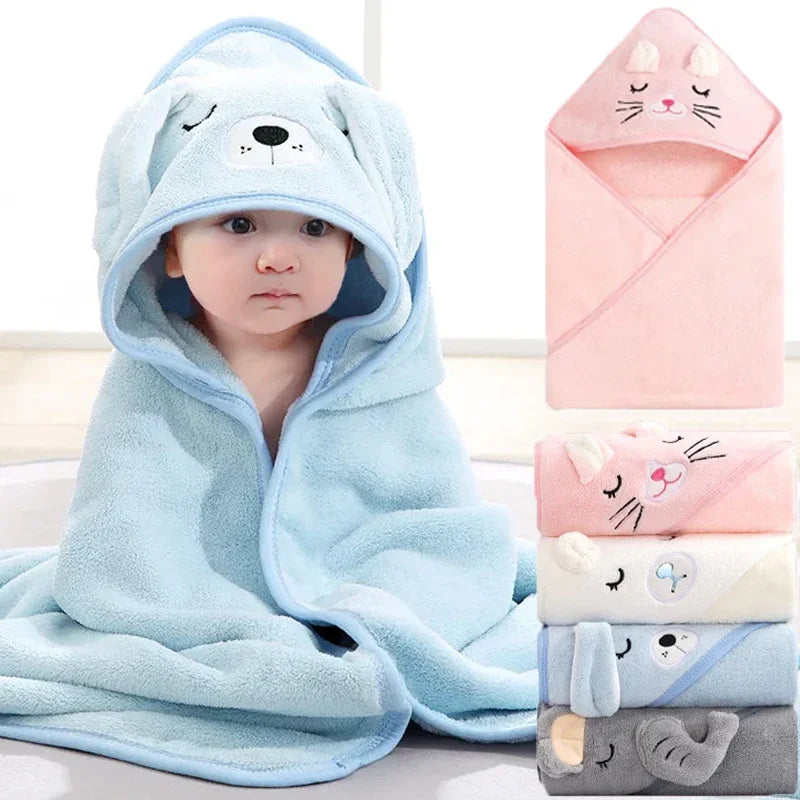 Cape de bain à capuche bébé