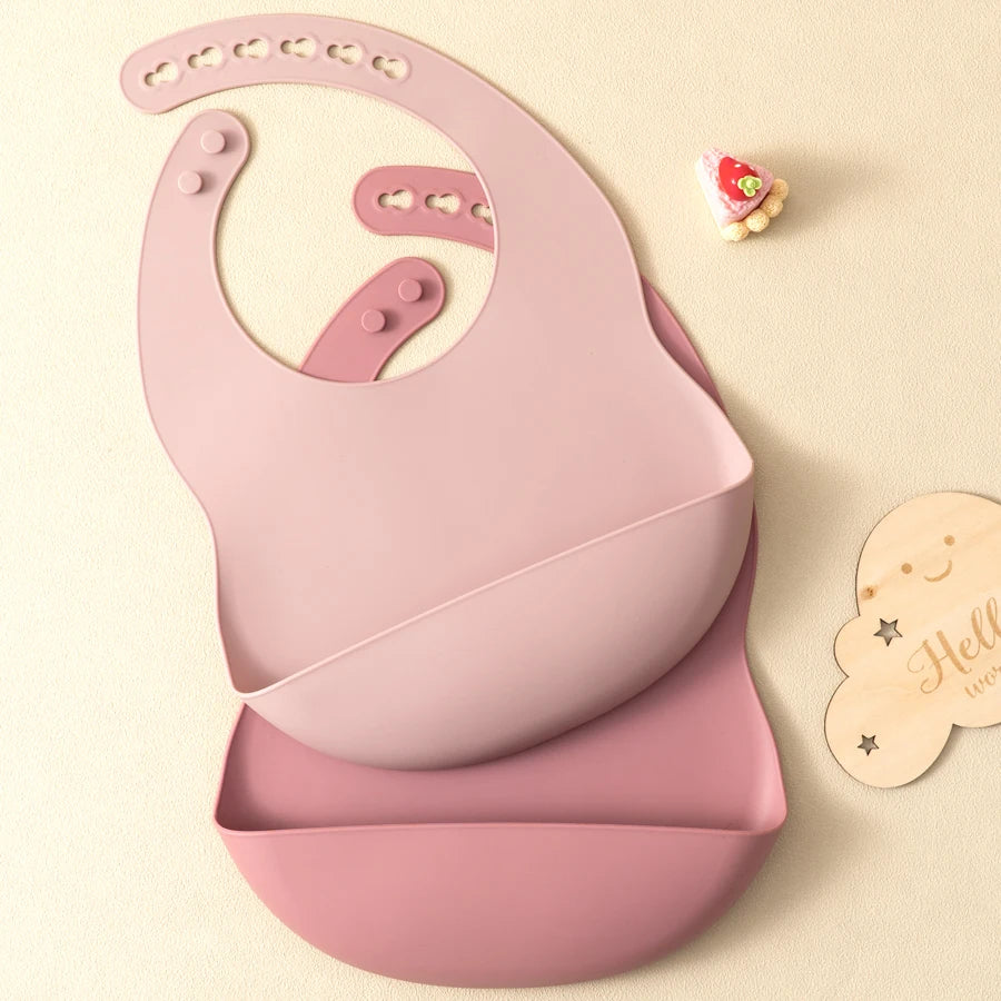 Bavoir bébé en silicone avec récupérateur