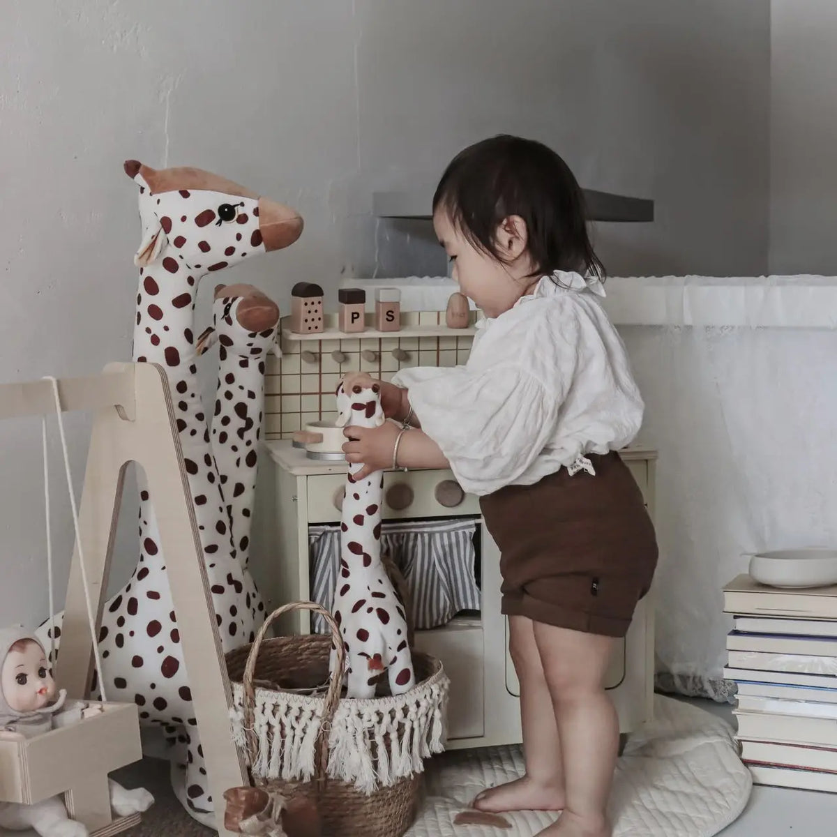 Grande peluche girafe