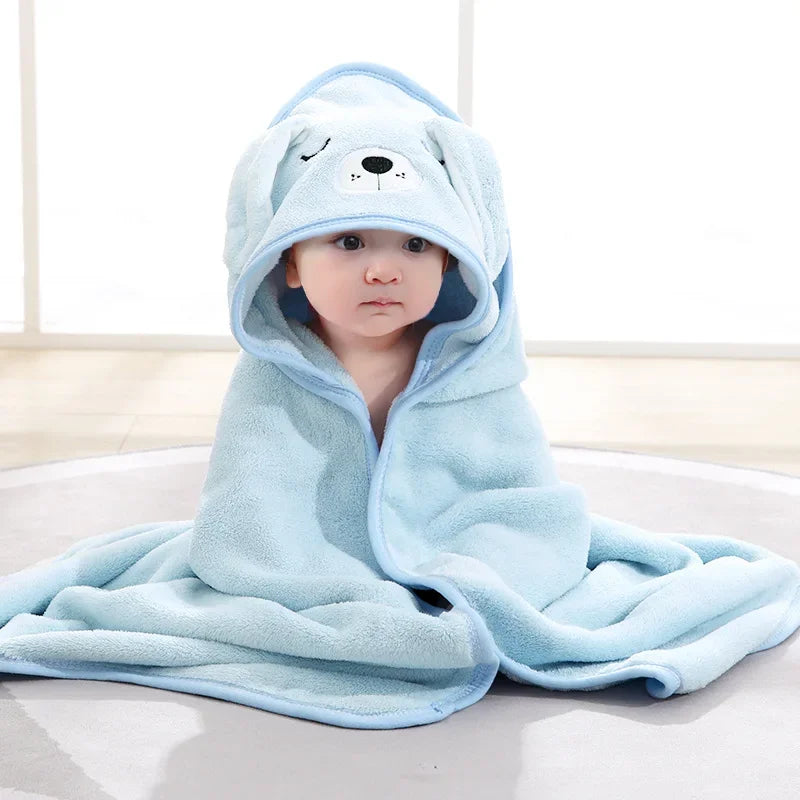 Cape de bain à capuche bébé