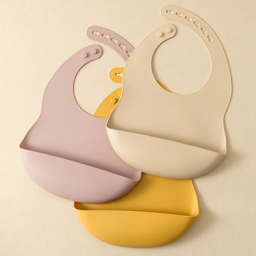 Bavoir bébé en silicone avec récupérateur