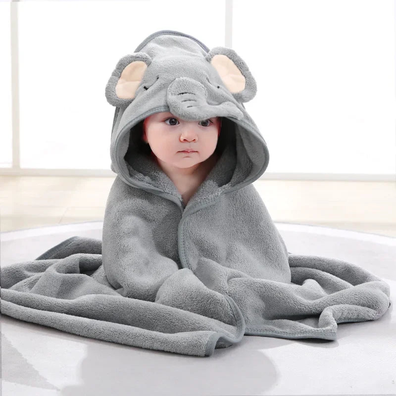 Cape de bain à capuche bébé
