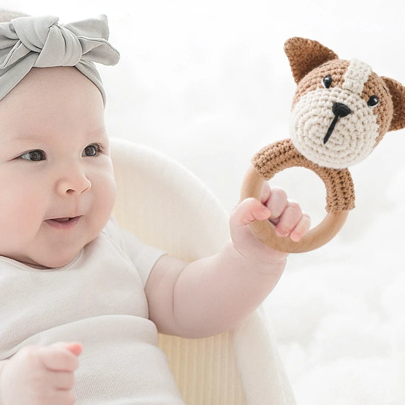 Hochet Bébé en Bois & Crochet